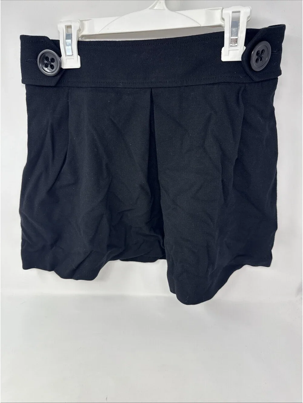 Black casual Skort Women's 2 Short Solid Button Casual Express Design Studio